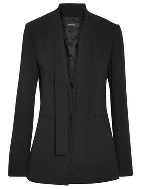 Theory Black Tie-Neck Blazer Vince Maje Dissh Tory Burch Mango Zara